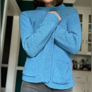 Vintage Cozy Blue Cardigan